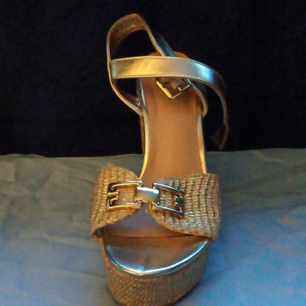 Rouge! Metallic Gold Wedge Sandals